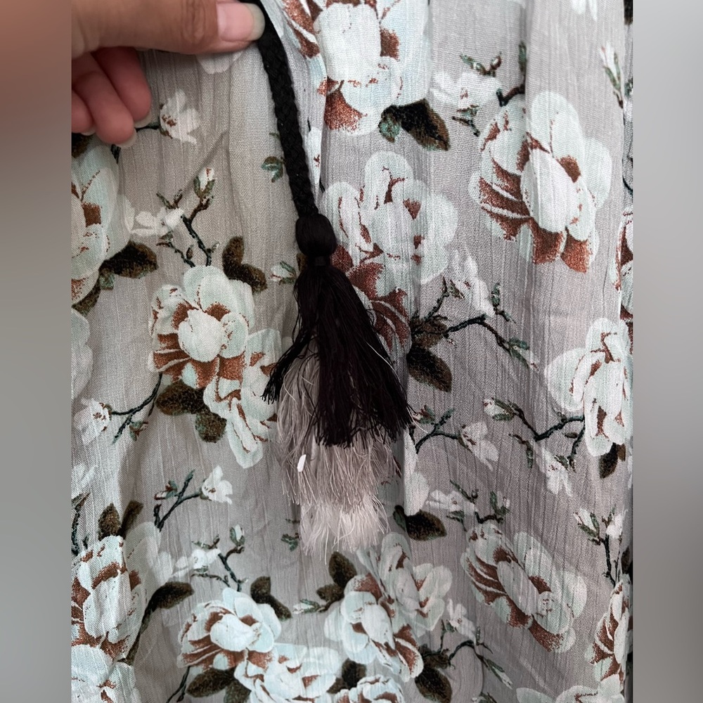 Pol Open Kimono With Tassel Drawstring - image 4